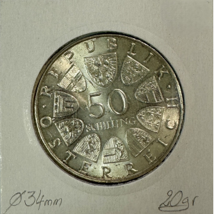 AUTRICHE - 50 SCHILLING 1971 - Pièce de Monnaie en Argent... 2