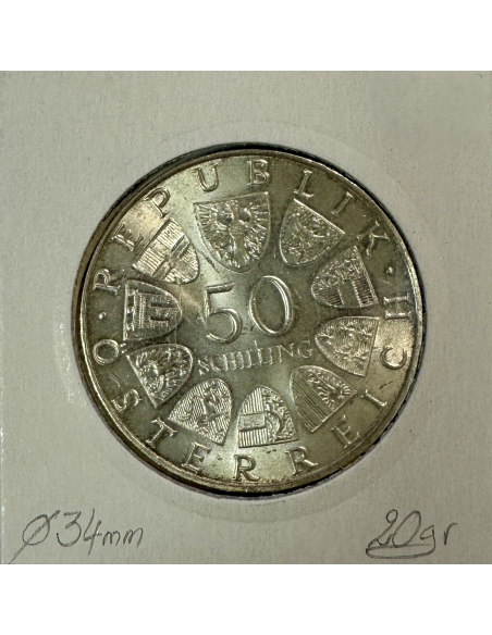 AUTRICHE - 50 SCHILLING 1971 - Pièce de Monnaie en Argent // SUP