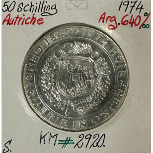 AUTRICHE - 50 SCHILLING 1974 - Pièce de Monnaie en Argent...