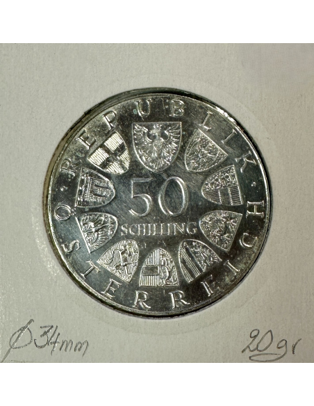 AUTRICHE - 50 SCHILLING 1974 - Pièce de Monnaie en Argent // SUP