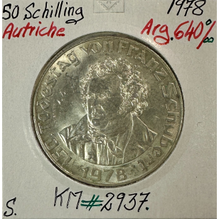 AUTRICHE - 50 SCHILLING 1978 - Pièce de Monnaie en Argent...