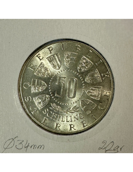 AUTRICHE - 50 SCHILLING 1964 - Pièce de Monnaie en Argent // SUP