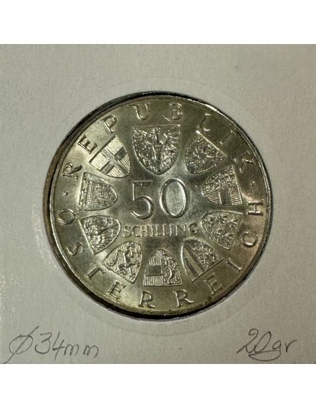 AUTRICHE - 50 SCHILLING 1967 - Pièce de Monnaie en Argent // SUP