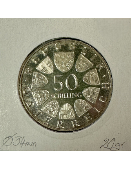 AUTRICHE - 50 SCHILLING 1970 - Pièce de Monnaie en Argent // TTB