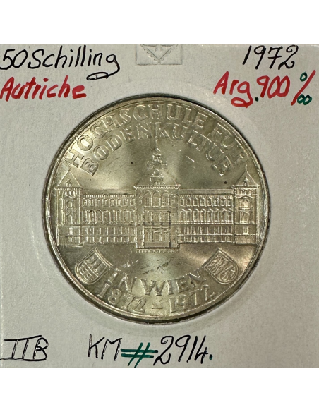 AUTRICHE - 50 SCHILLING 1972 - Pièce de Monnaie en Argent // TTB