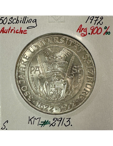 AUTRICHE - 50 SCHILLING 1972 - Pièce de Monnaie en Argent // SUP