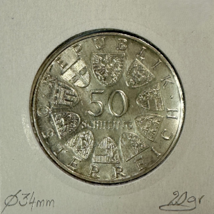 AUTRICHE - 50 SCHILLING 1972 - Pièce de Monnaie en Argent... 2