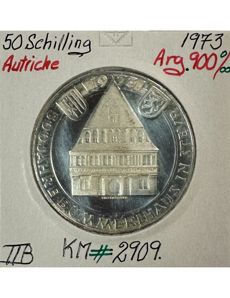 AUTRICHE - 50 SCHILLING 1973 - Pièce de Monnaie en Argent // TTB (REF 1)