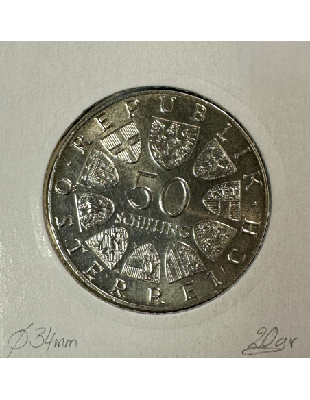 AUTRICHE - 50 SCHILLING 1973 - Pièce de Monnaie en Argent // TTB (REF 2)