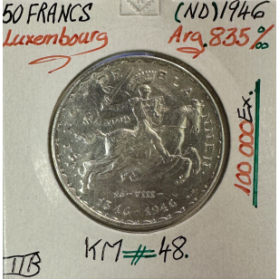 LUXEMBOURG - 50 FRANCS (ND) 1946 - Pièce de Monnaie en...