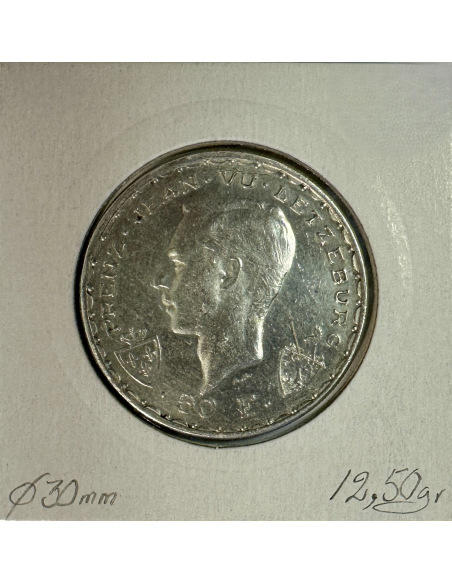 LUXEMBOURG - 50 FRANCS (ND) 1946 - Pièce de Monnaie en Argent // Qualité : TTB