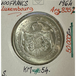 LUXEMBOURG - 100 FRANCS 1964 - Pièce de Monnaie en Argent...
