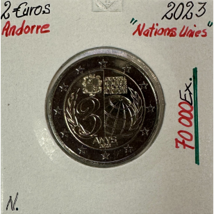ANDORRE - 2 Euro commémorative 2023 (Nations Unies) Issue...