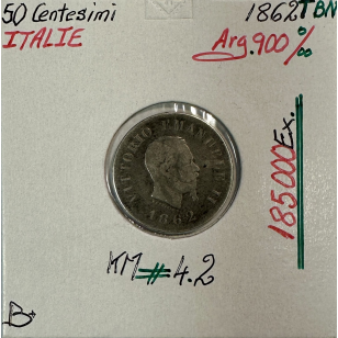 ITALIE - 50 CENTESIMI 1862T BN - Pièce de Monnaie en...