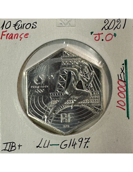 10 EURO 2021 FRANCE - JEUX OLYMPIQUES PARIS 2024 - Monnaie en Argent // TTB