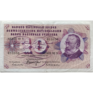 SUISSE - 10 FRANCS (1974) - Billet de banque (TB)