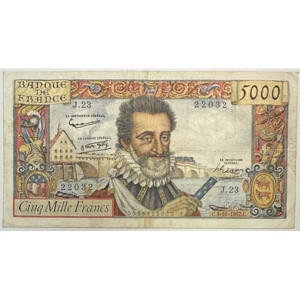 5000 FRANCS HENRY IV - 3.10.1957 -...