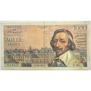 1000 FRANCS RICHELIEU (2-12-1954) Billet de banque...