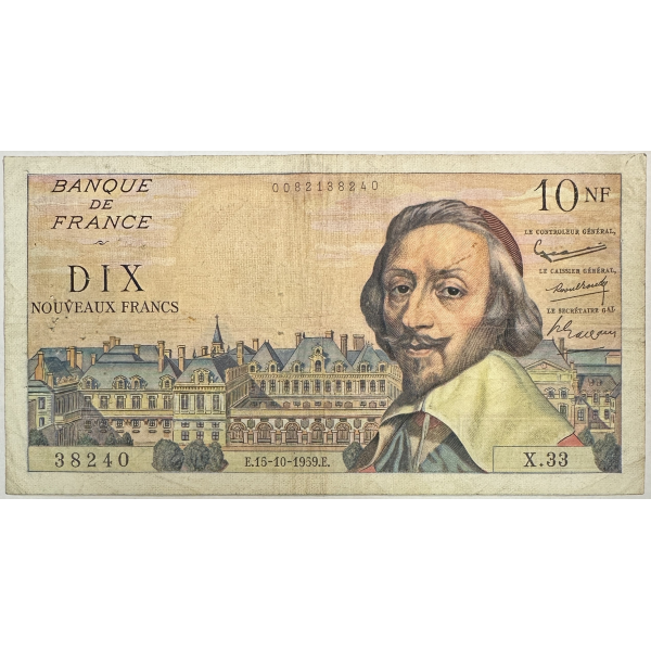 10 NOUVEAUX FRANCS RICHELIEU -...