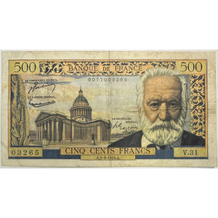 500 FRANCS VICTOR HUGO - 2.9.1954 - Billet de banque...