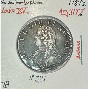 ECU aux Branches d'Olivier - LOUIS XV ( 1727 X) Monnaie...