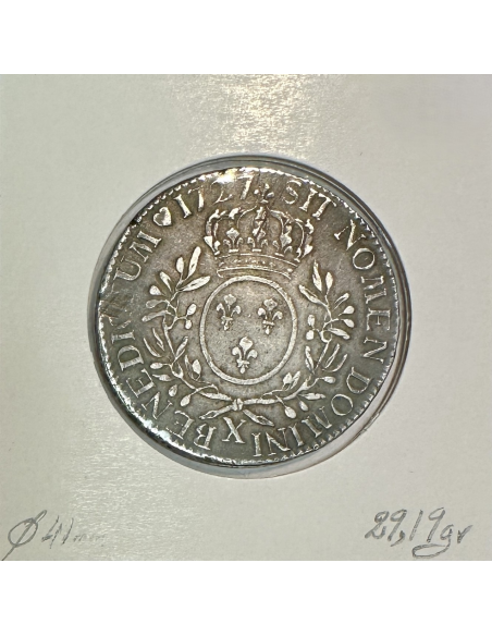 ECU aux Branches d'Olivier - LOUIS XV ( 1727 X) Monnaie en Argent - Qualité : TB