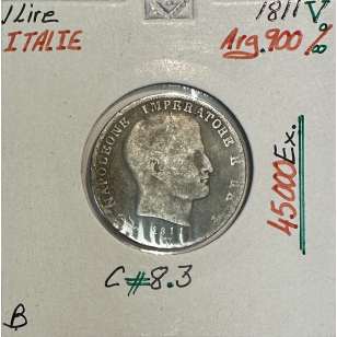 ITALIE - 1 LIRE 1811 V - NAPOLEON - Pièce de Monnaie en...