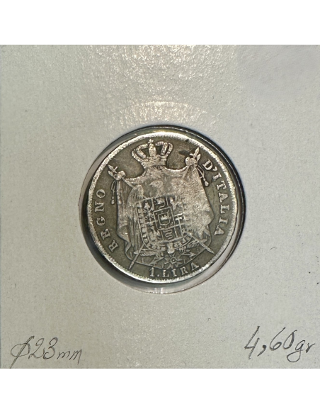 ITALIE - 1 LIRE 1811 V - NAPOLEON - Pièce de Monnaie en Argent // Qualité : B