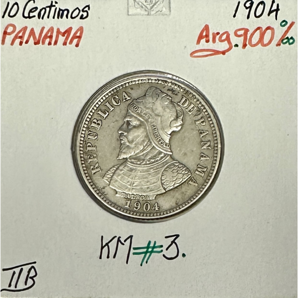 PANAMA - 10 CENTIMOS 1904 - Pièce de...