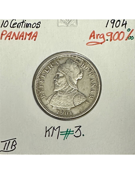 PANAMA - 10 CENTIMOS 1904 - Pièce de Monnaie en Argent // Qualité TTB