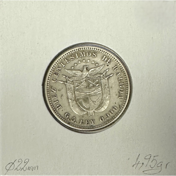 PANAMA - 10 CENTIMOS 1904 - Pièce de...