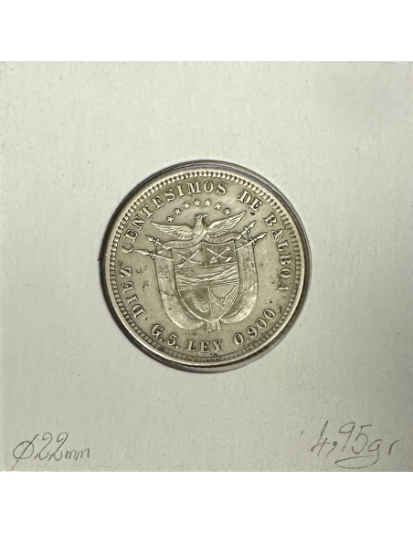 PANAMA - 10 CENTIMOS 1904 - Pièce de Monnaie en Argent // Qualité TTB