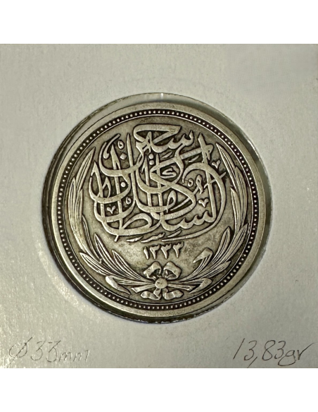 EGYPTE - 10 PIASTRES 1917 (AH 1335) Pièce de Monnaie en Argent // Qualité : TTB