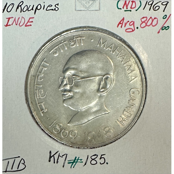INDE - 10 ROUPIES 1969 (ND) - Pièce...