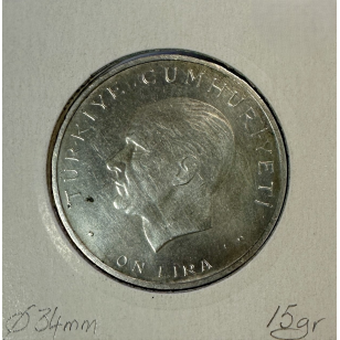 TURQUIE - 10 LIRA 1960 - Pièce de Monnaie en Argent //... 2