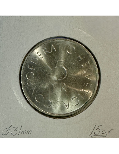 SUISSE - 5 FRANCS 1963 B - Pièce de Monnaie en Argent // Qualité : SUP