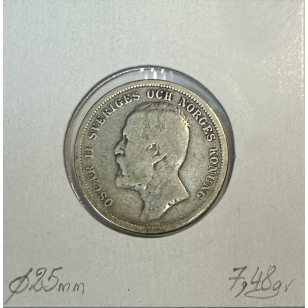 SUEDE - 1 KRONE 1890 E.B - Pièce de Monnaie en Argent //... 2