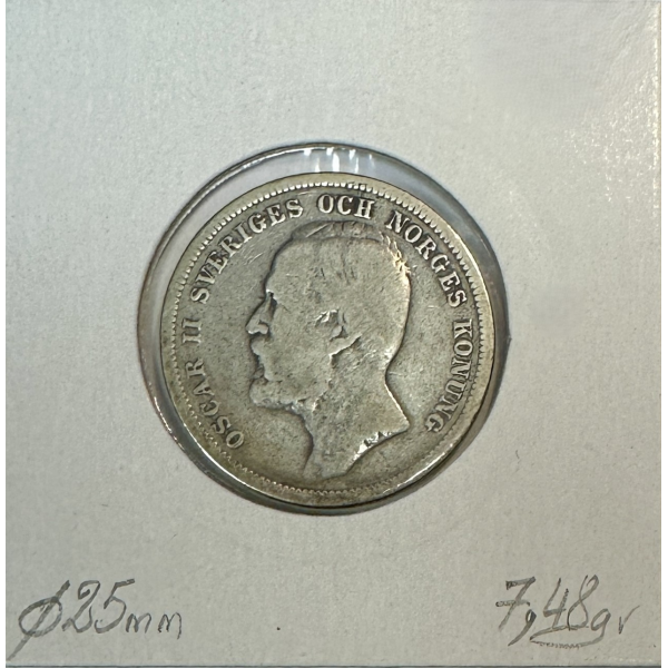 SUEDE - 1 KRONE 1890 E.B - Pièce de...