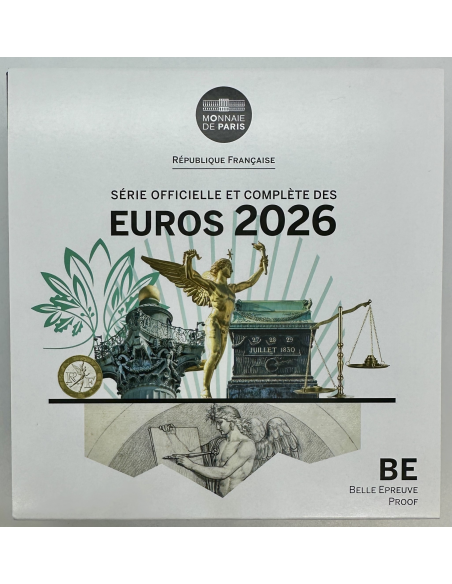 France - Coffret Belle Epreuve 2026 - Série des 8 pièces françaises en Euro (BE)