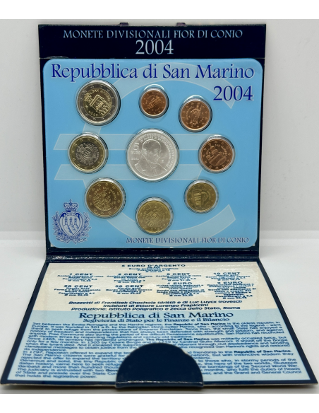 SAINT-MARIN - Coffret Brillant Universel 2004 - Avec la Pièce de 5 Euro Argent