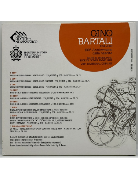 SAINT-MARIN - Coffret Brillant Universel 2014 - Avec la Pièce de 5 Euro Argent