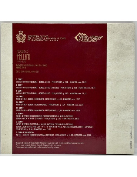 SAINT-MARIN - Coffret Brillant Universel 2013 - Avec la Pièce de 5 Euro Argent