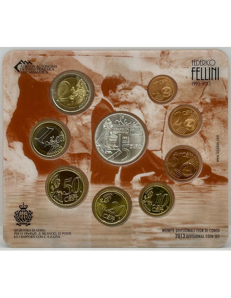 SAINT-MARIN - Coffret Brillant Universel 2013 - Avec la Pièce de 5 Euro Argent