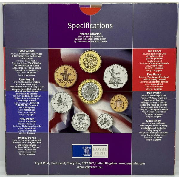 ROYAUME UNI - Coffret BU 2002 - 8...