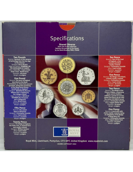 ROYAUME UNI - Coffret BU 2002 - 8 pièces de monnaie // Coin Collecting