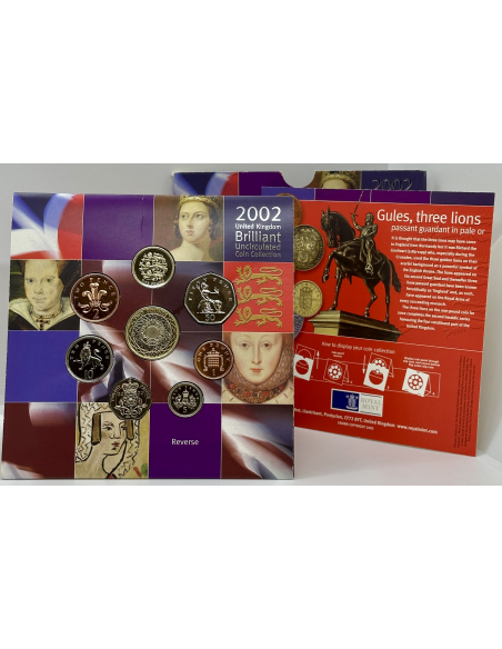 ROYAUME UNI - Coffret BU 2002 - 8 pièces de monnaie // Coin Collecting