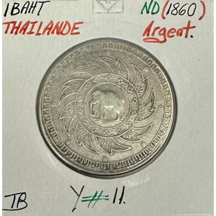 THAILANDE - 1 BAHT ND (1860) - Pièce de Monnaie en Argent...
