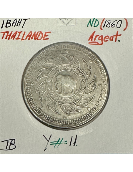 THAILANDE - 1 BAHT ND (1860) - Pièce de Monnaie en Argent // TB