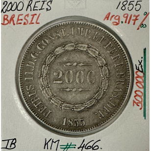 BRESIL - 2000 REIS 1855 - Pièce de Monnaie en Argent //...