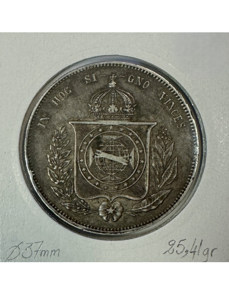 BRESIL - 2000 REIS 1855 - Pièce de Monnaie en Argent // Qualité : TB